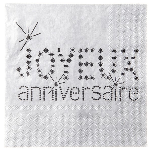 Serviettes En Papier Pour Anniversaire Couleur Argent